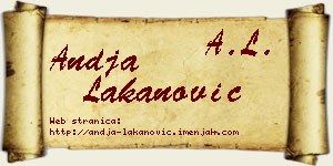 Anđa Lakanović vizit kartica